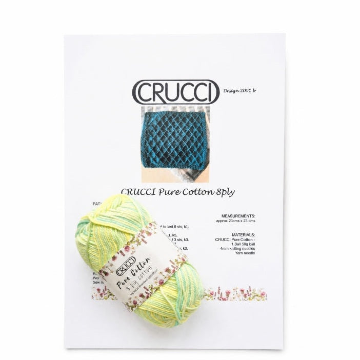 Crucci Pure Cotton 8 ply + Free Diamond Dishcloth Pattern kit