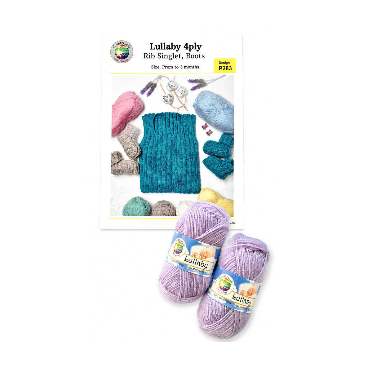 Countrywide Yarns Rib Singlet & Boots + Lullaby 4 ply