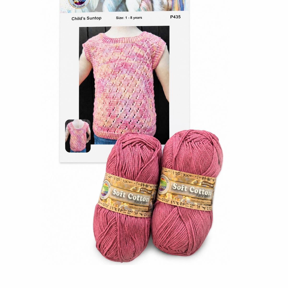 Countrywide Yarns Soft Cotton Child's Suntop Kit - 1-8 years