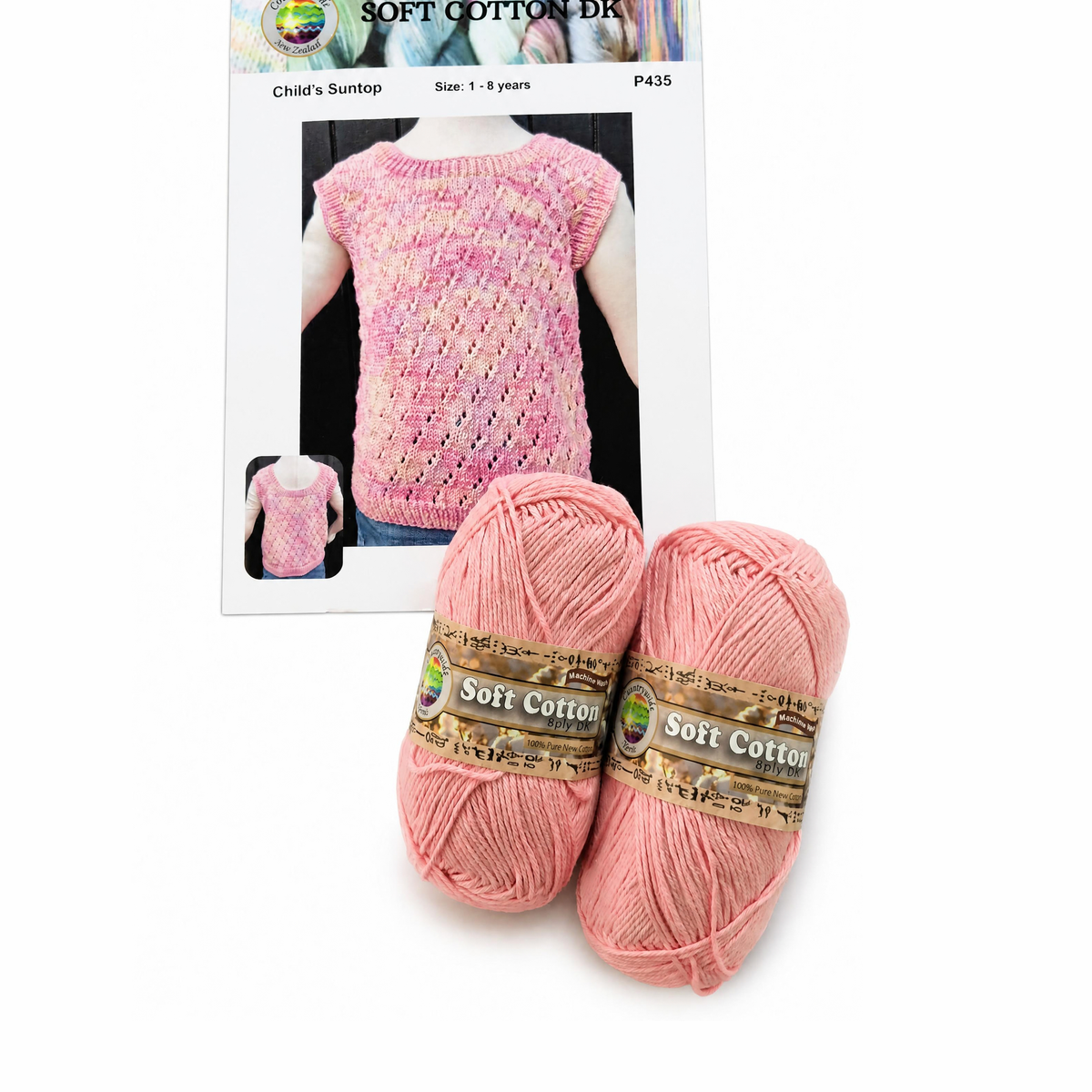 Countrywide Yarns Soft Cotton Child's Suntop Kit - 1-8 years