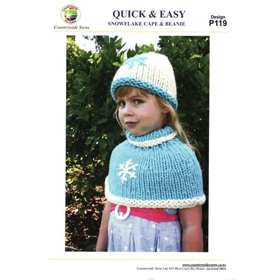 Countrywide Yarns Quick N Easy Snowflake Cape & Beanie