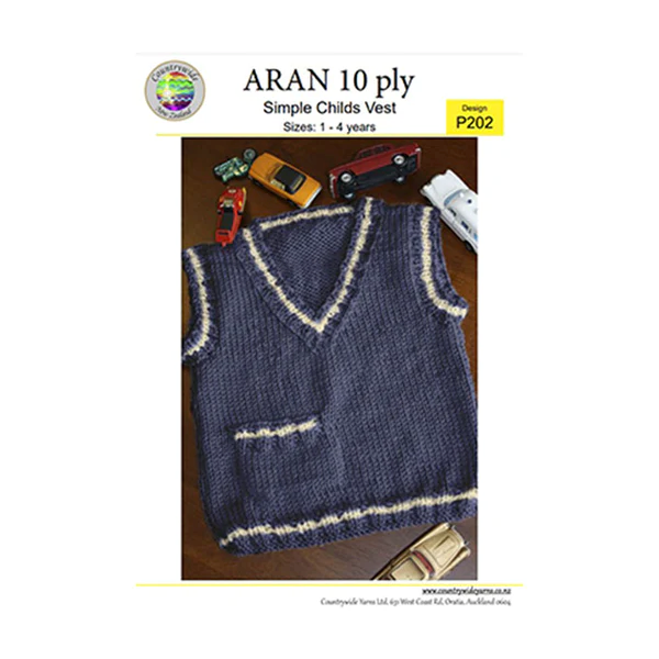 Countrywide Yarns Aran Knit Simple Child's Vest