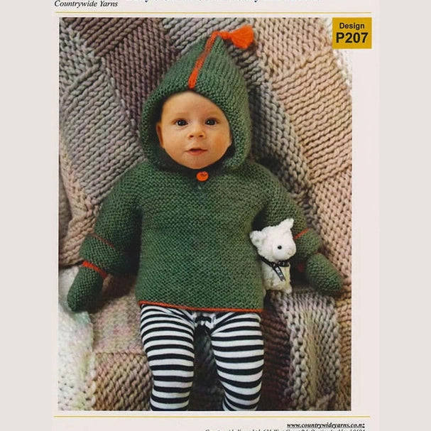 Countrywide Yarns Windsor Baby Garter Stitch Hoodie & Mittens
