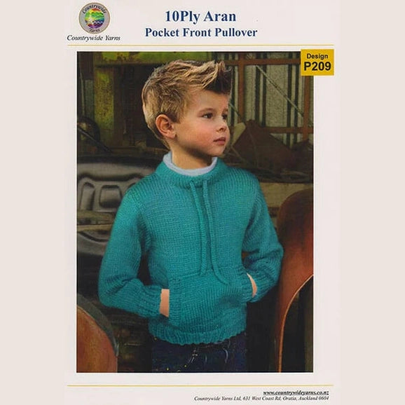 Countrywide Yarns Aran Knit Child's Pocket Front Pullover