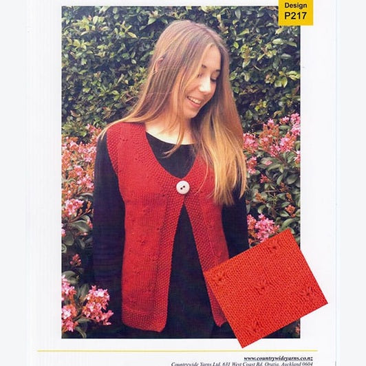Countrywide Yarns Aran Knit Women's Buttoned Vest
