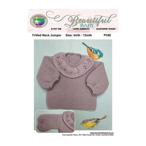 Countrywide Yarns Beautiful Baby Frilled Neck Jumper
