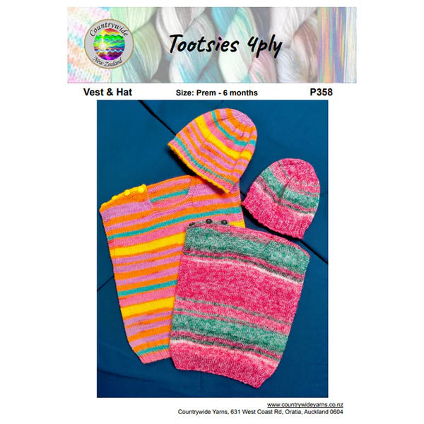 Countrywide Yarns Tootsies Vest & Hat