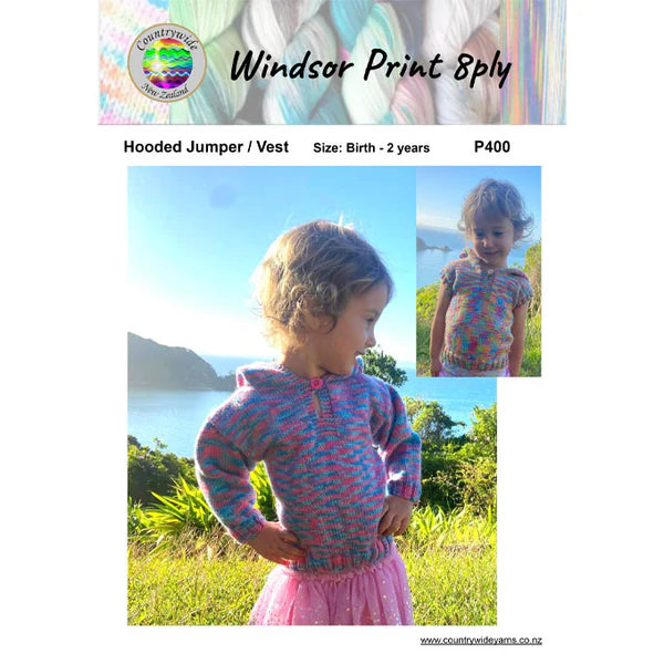 Countrywide Yarns Windsor Print Hooded Jumper/ Vest