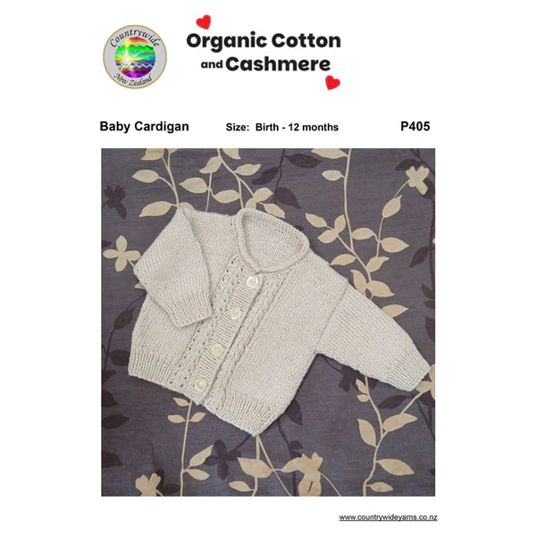 Countrywide Yarns Organic Cotton & Cashmere Baby Cardigan