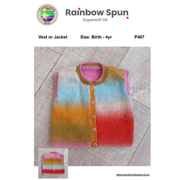 Countrywide Yarns Rainbow Spun Vest or Jacket