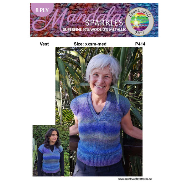 Countrywide Yarns Mandala Sparkles Ladies Vest