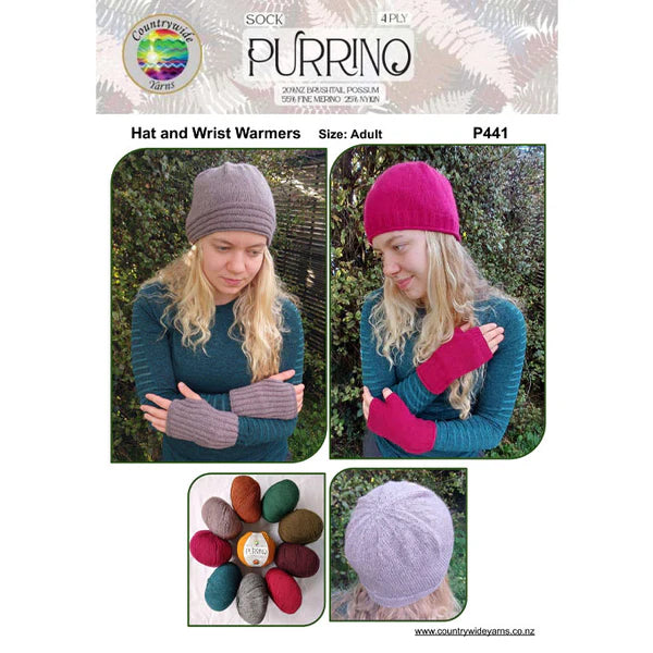 Countrywide Yarns Purrino Sock Hat & Wrist Warmers