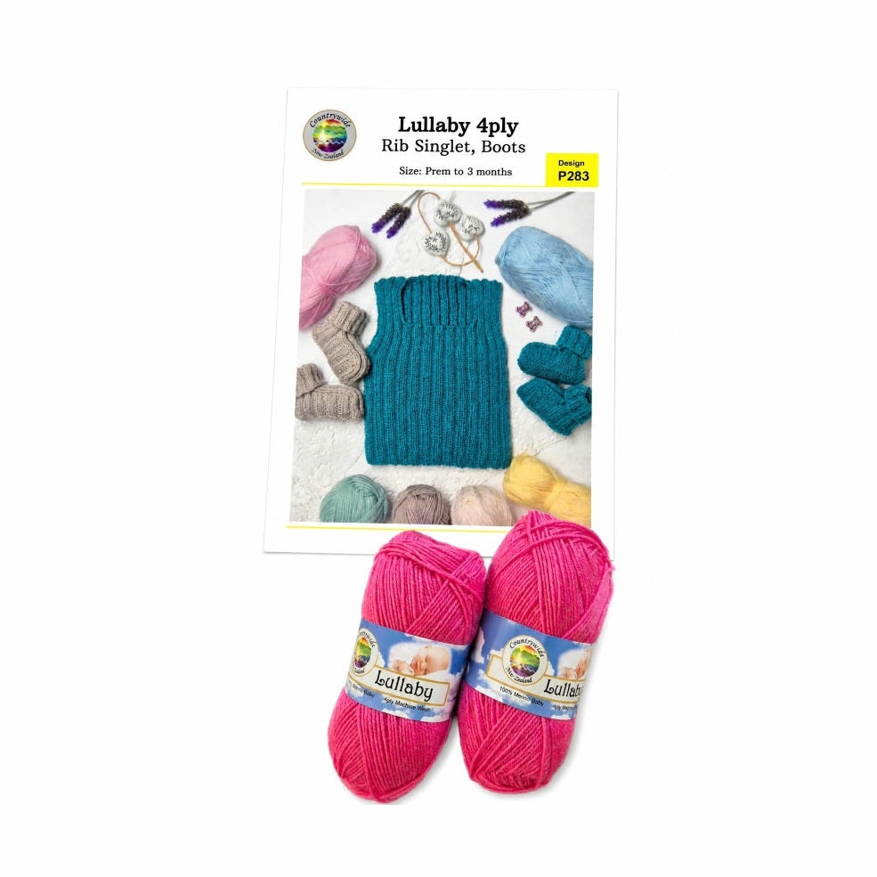 Countrywide Yarns Rib Singlet & Boots + Lullaby 4 ply