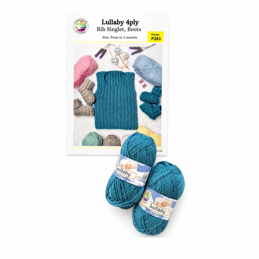 Countrywide Yarns Rib Singlet & Boots + Lullaby 4 ply