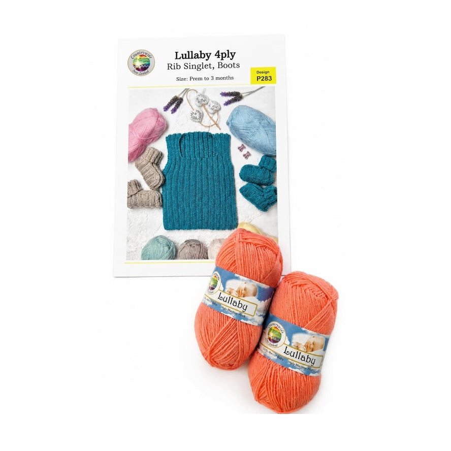 Countrywide Yarns Rib Singlet & Boots + Lullaby 4 ply