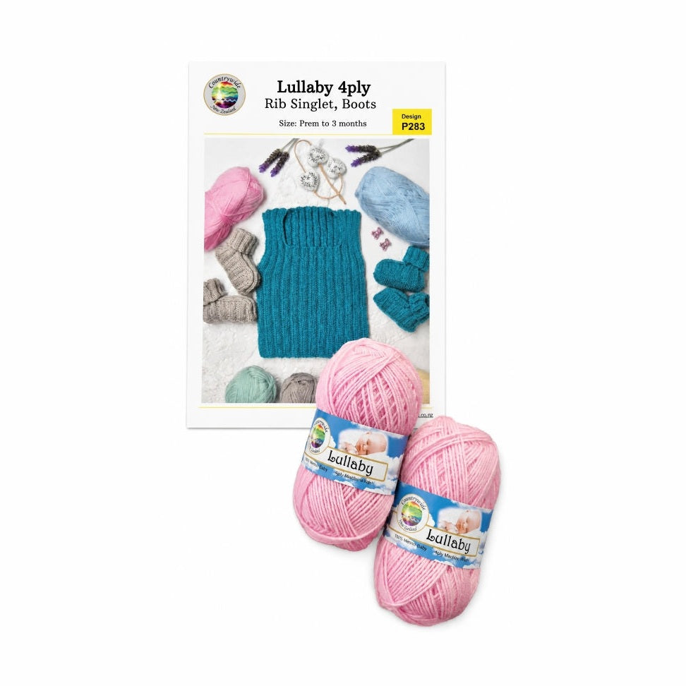 Countrywide Yarns Rib Singlet & Boots + Lullaby 4 ply
