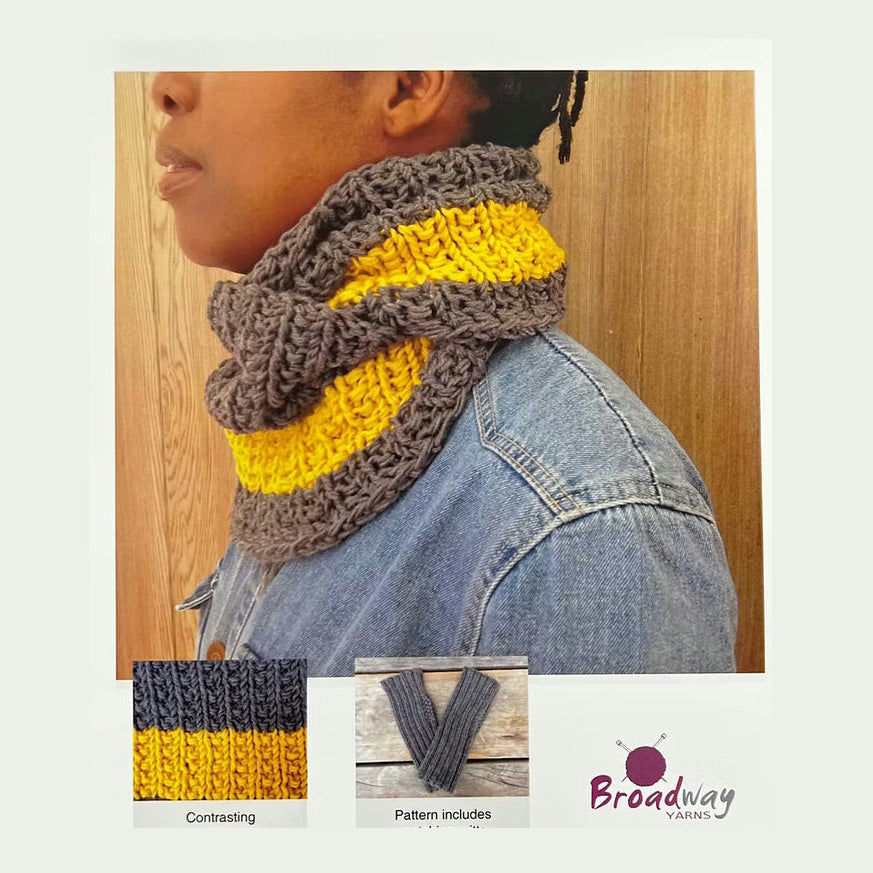 Broadway Yarns Adults Cowl & Mitts