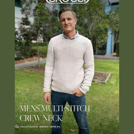 Crucci Mens Multi-Stitch Crew Neck Sweater