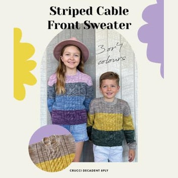 Crucci Kids Striped Cable Sweater