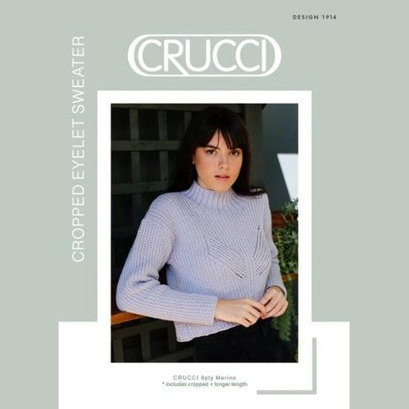 Crucci Women's Cropped Eyelet Sweater
