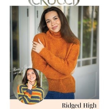 Crucci Women's Ridged High Neck Sweater