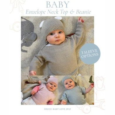 Crucci Baby Envelope Neck Top and Beanie